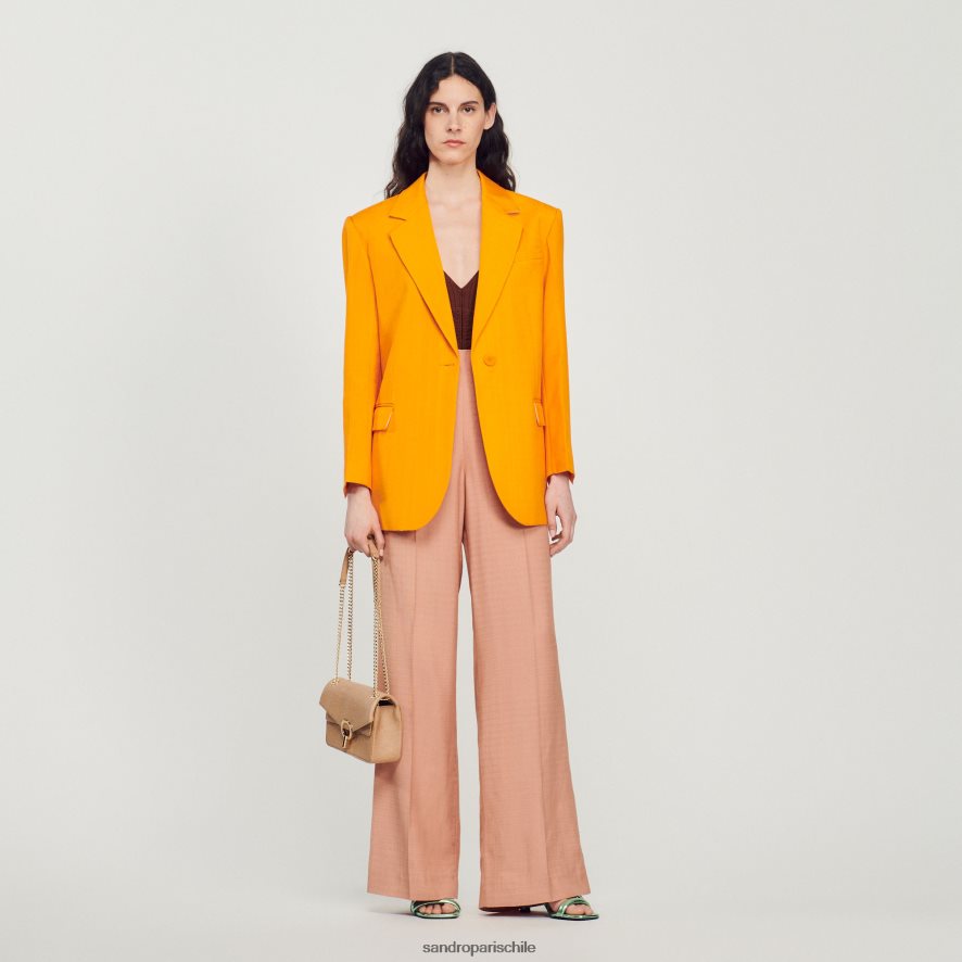 Sandro Paris chaqueta a medida naranja mujer vestir JJ402J421