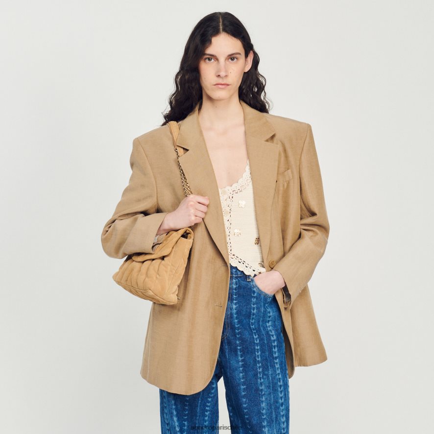 Sandro Paris chaqueta a medida tierra mujer vestir JJ402J379