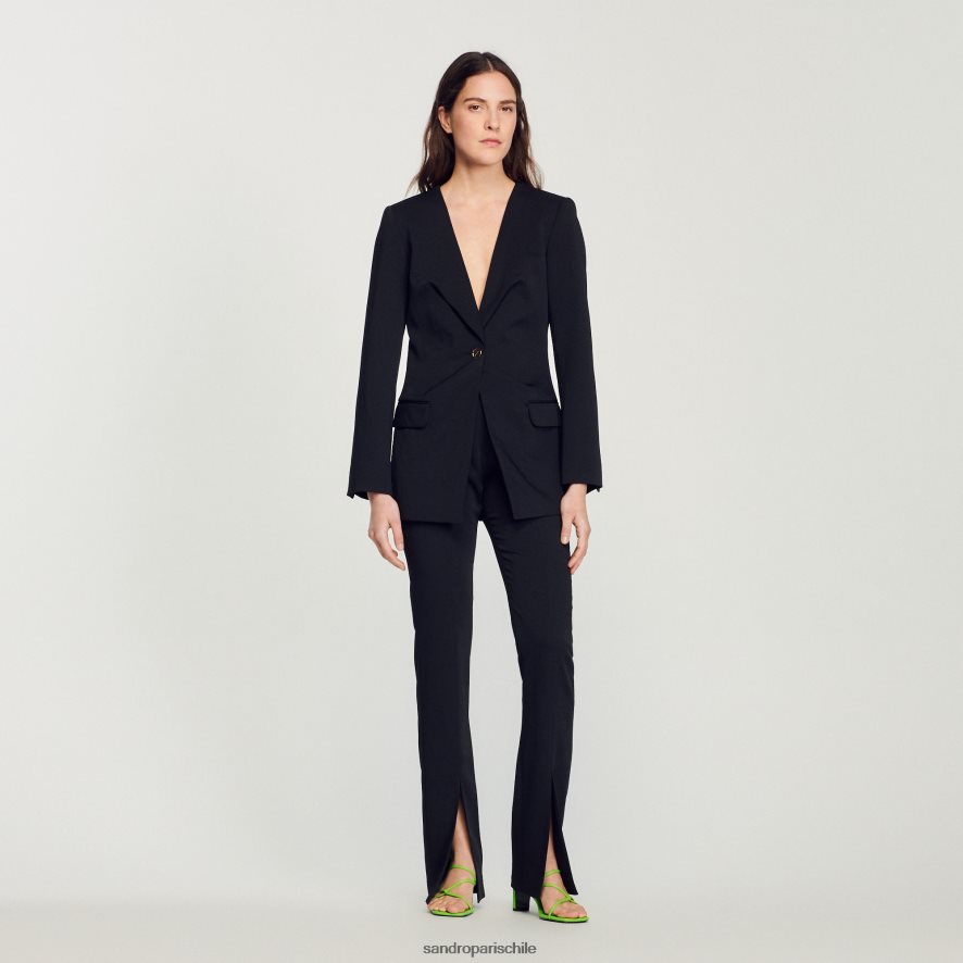 Sandro Paris chaqueta ajustada negro mujer vestir JJ402J448