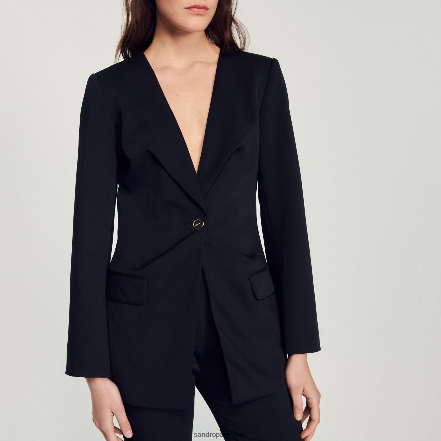 Sandro Paris chaqueta ajustada negro mujer vestir JJ402J448