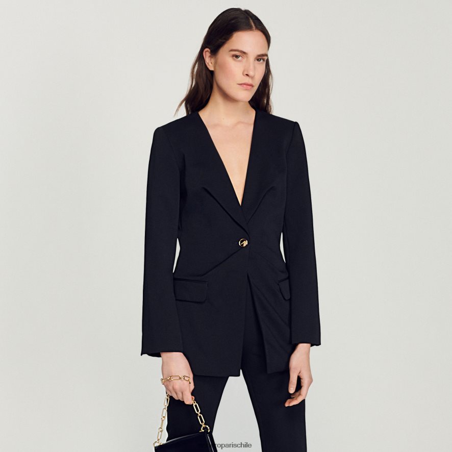 Sandro Paris chaqueta ajustada negro mujer vestir JJ402J448