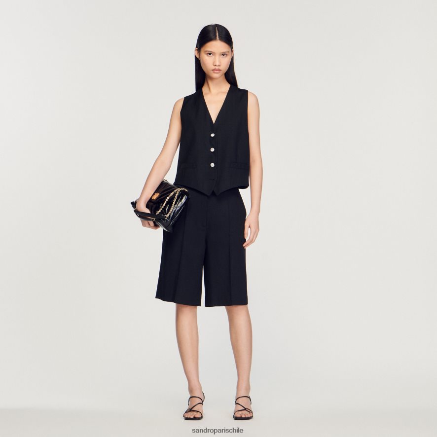 Sandro Paris bermudas rectas negro mujer vestir JJ402J226