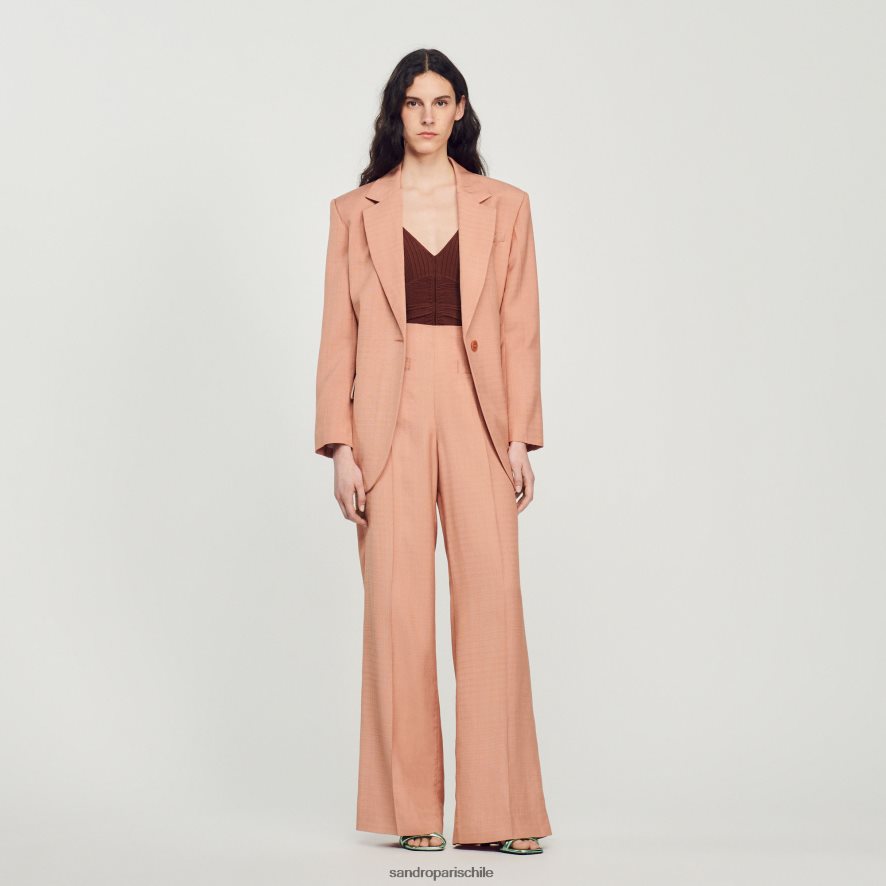 Sandro Paris pantalones a medida tierra sombría mujer vestir JJ402J348