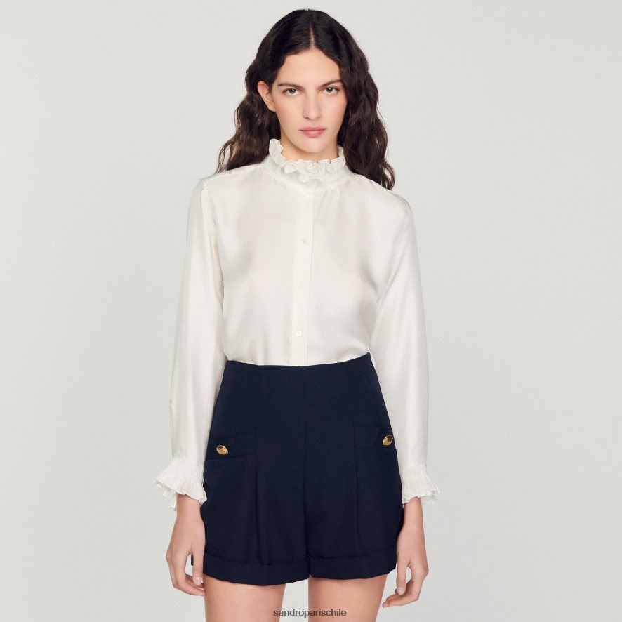 Sandro Paris pantalones cortos con vuelta Azul marino mujer vestir JJ402J87