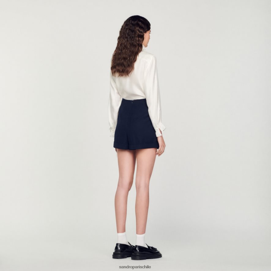 Sandro Paris pantalones cortos con vuelta Azul marino mujer vestir JJ402J87