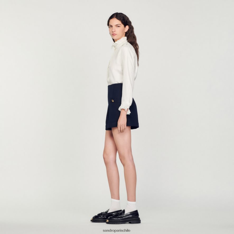 Sandro Paris pantalones cortos con vuelta Azul marino mujer vestir JJ402J87