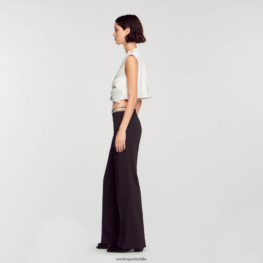 Sandro Paris pantalones de strass negro mujer vestir JJ402J43