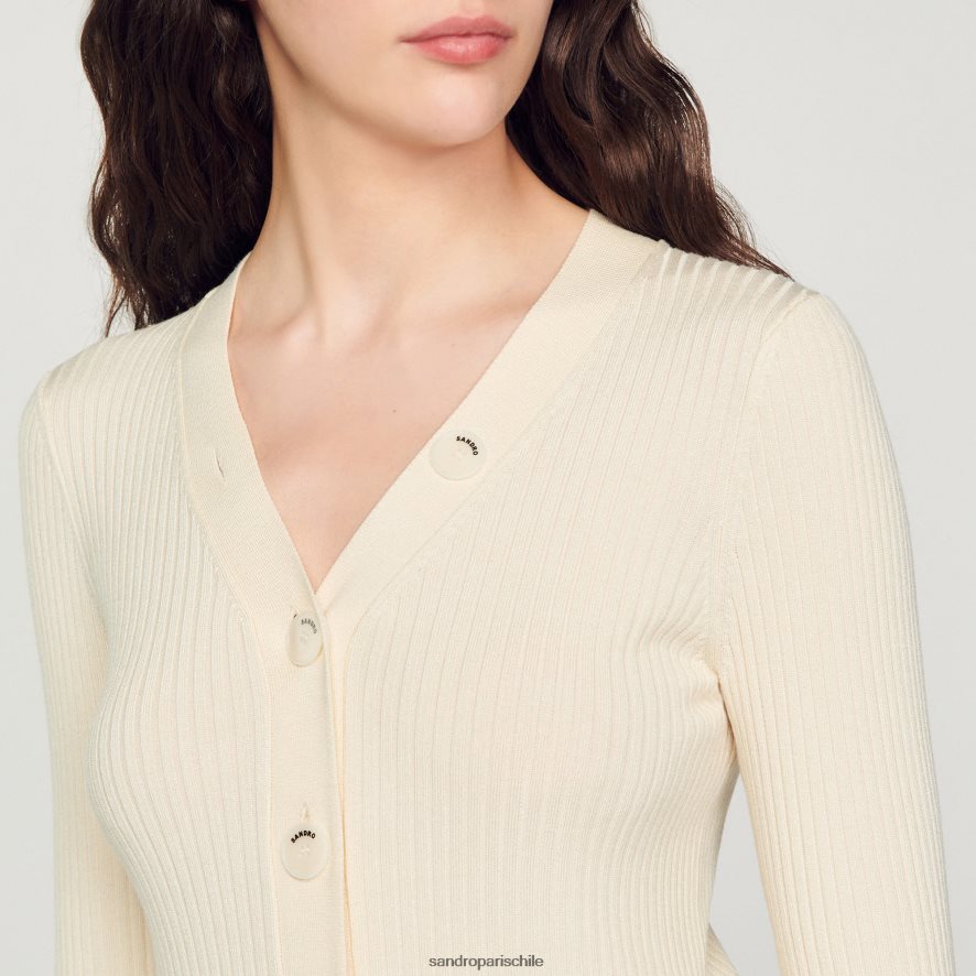 Sandro Paris Chaqueta de punto crudo mujer vestir JJ402J433