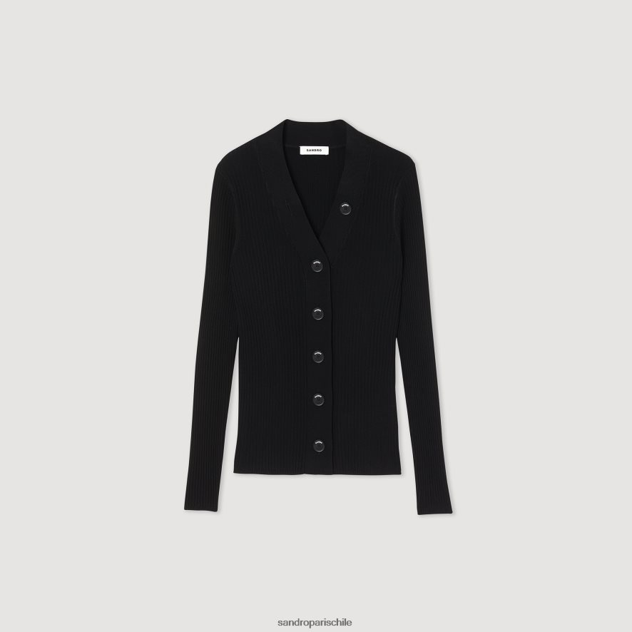 Sandro Paris Chaqueta de punto negro mujer vestir JJ402J428
