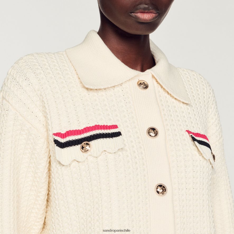 Sandro Paris abrigo de punto crudo mujer vestir JJ402J371