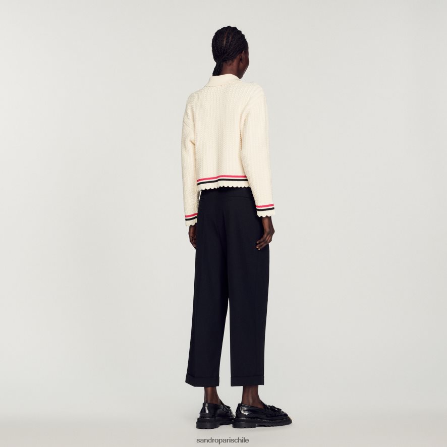 Sandro Paris abrigo de punto crudo mujer vestir JJ402J371