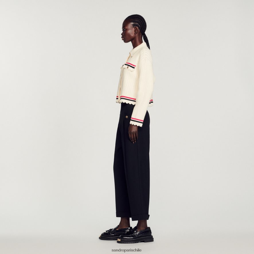 Sandro Paris abrigo de punto crudo mujer vestir JJ402J371