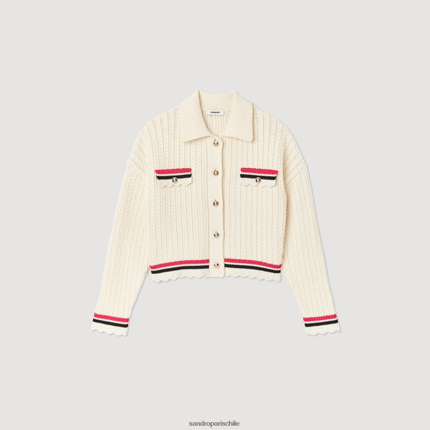 Sandro Paris abrigo de punto crudo mujer vestir JJ402J371