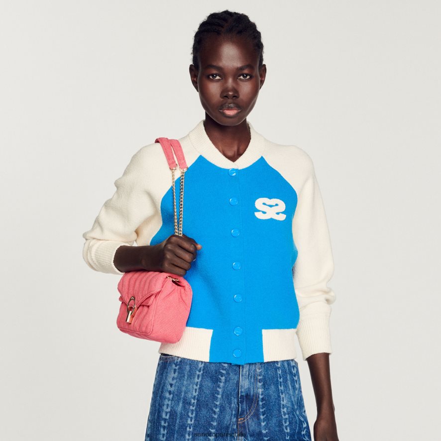 Sandro Paris abrigo universitario azul mujer vestir JJ402J293