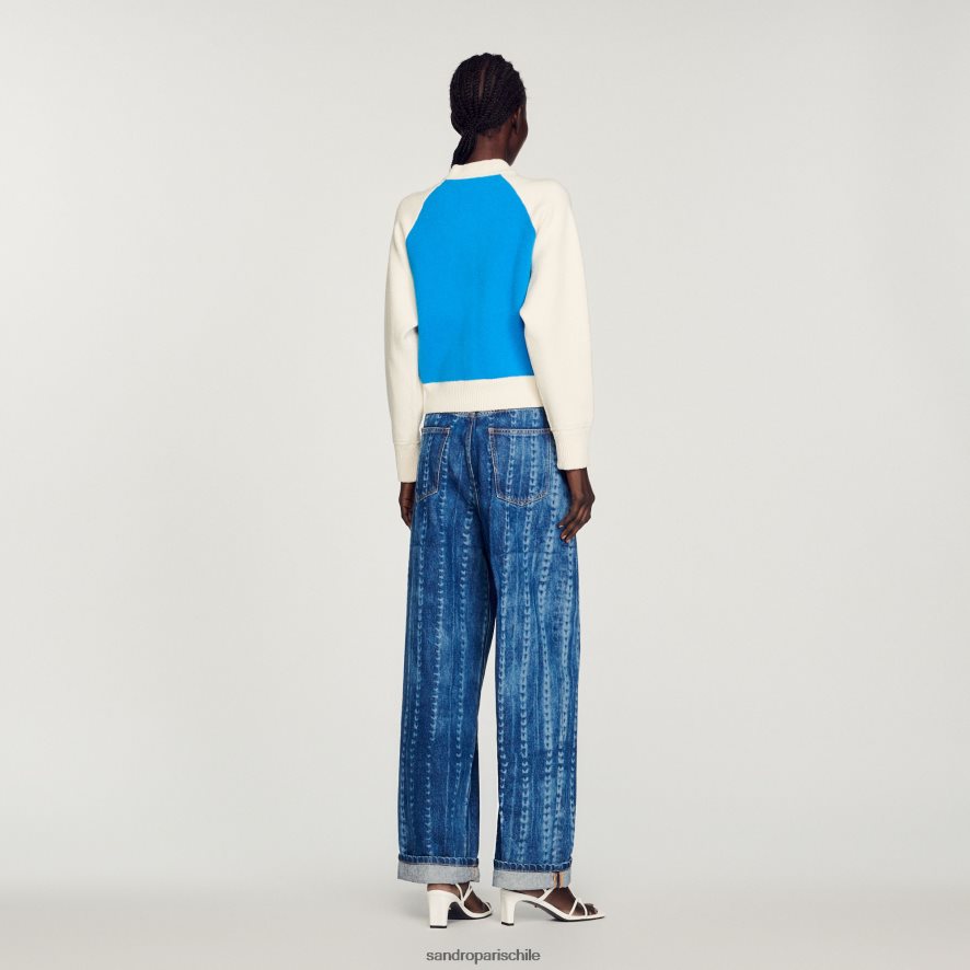 Sandro Paris abrigo universitario azul mujer vestir JJ402J293