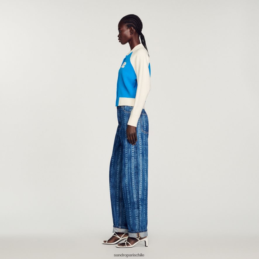 Sandro Paris abrigo universitario azul mujer vestir JJ402J293