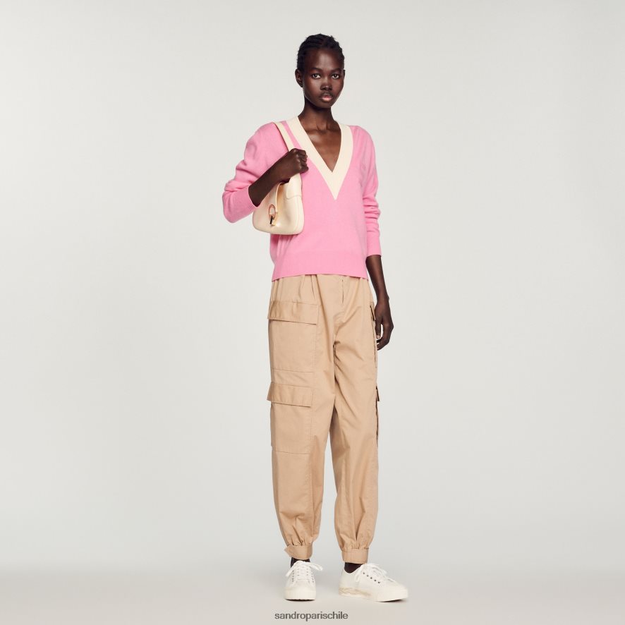 Sandro Paris suéter de punto rosa mujer vestir JJ402J306