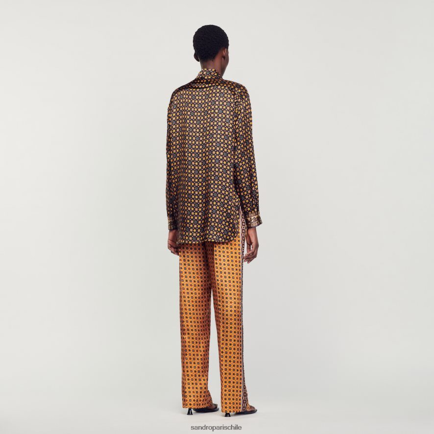 Sandro Paris camisa estampada negro mujer vestir JJ402J71