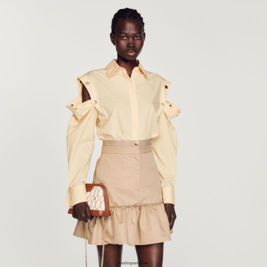 Sandro Paris camisa larga manteca mujer vestir JJ402J411