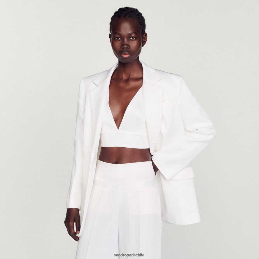 Sandro Paris top bralette blanco mujer vestir JJ402J94