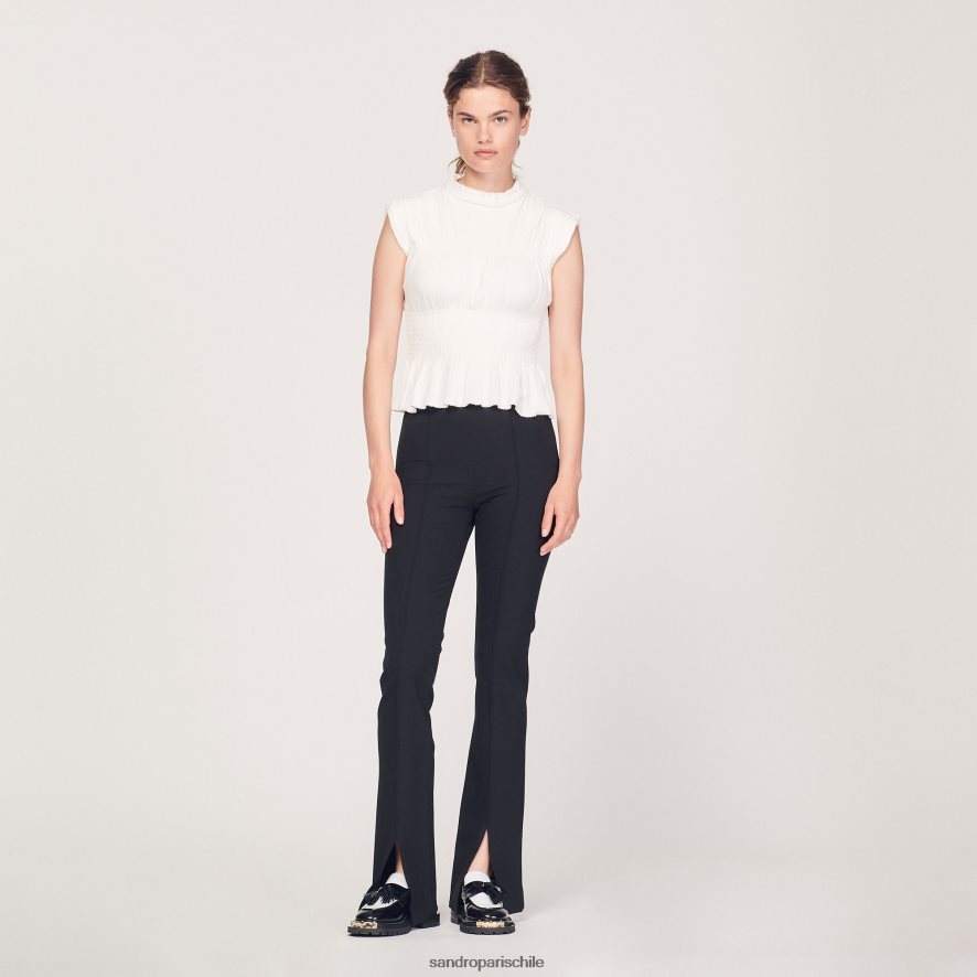 Sandro Paris top fruncido crudo mujer vestir JJ402J231