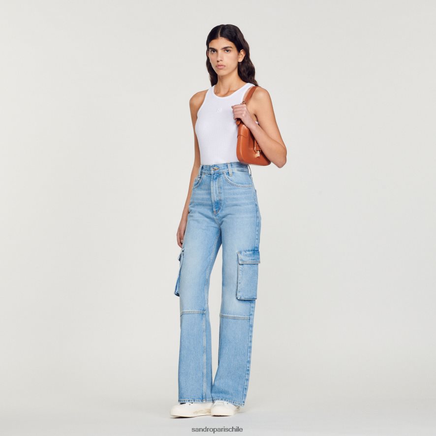 Sandro Paris vaqueros cargo jean claro mujer vestir JJ402J289