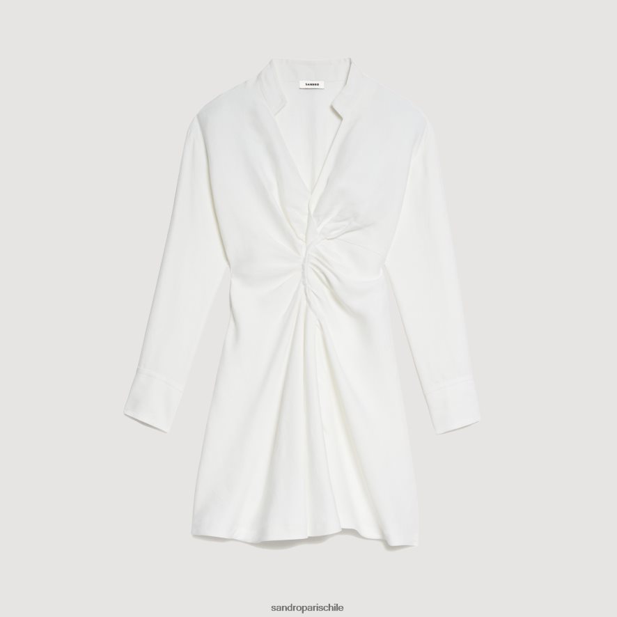 Sandro Paris vestido corto de manga larga crudo mujer vestir JJ402J253