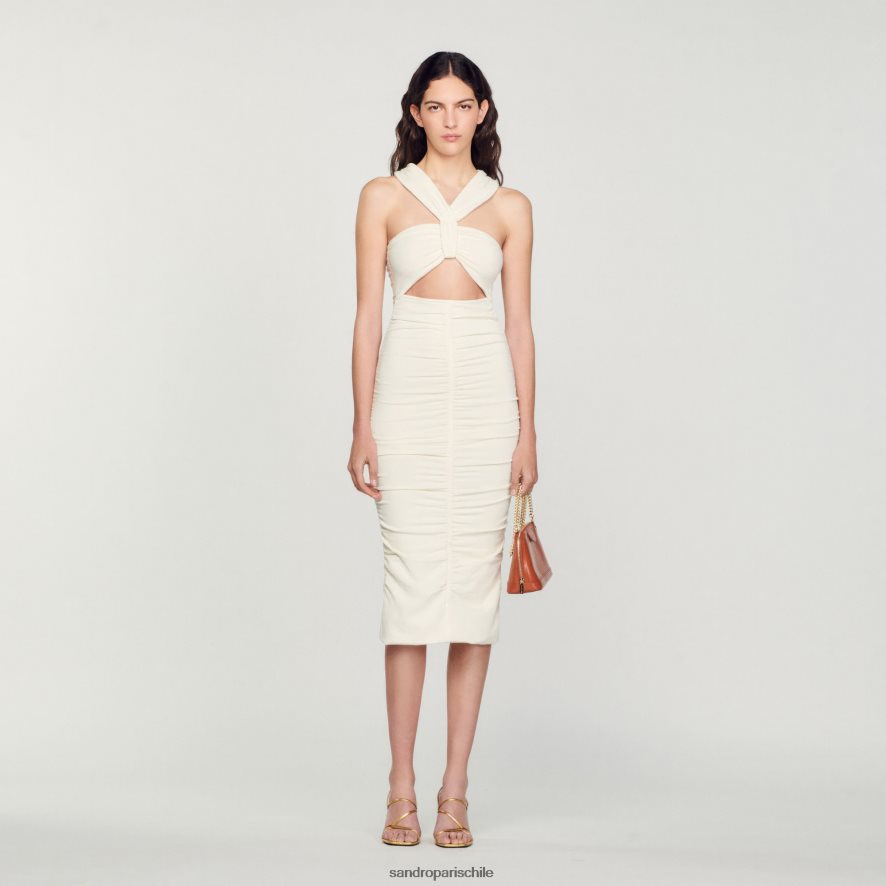 Sandro Paris vestido de punto crudo mujer vestir JJ402J368