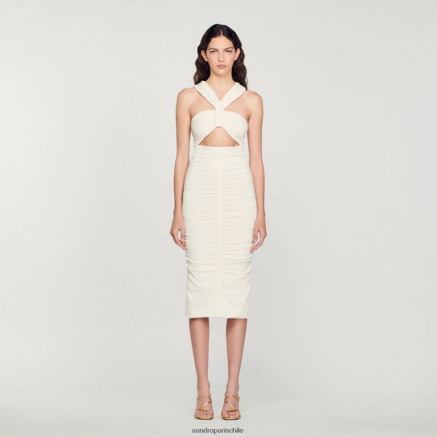 Sandro Paris vestido de punto crudo mujer vestir JJ402J368