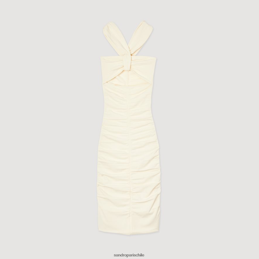 Sandro Paris vestido de punto crudo mujer vestir JJ402J368