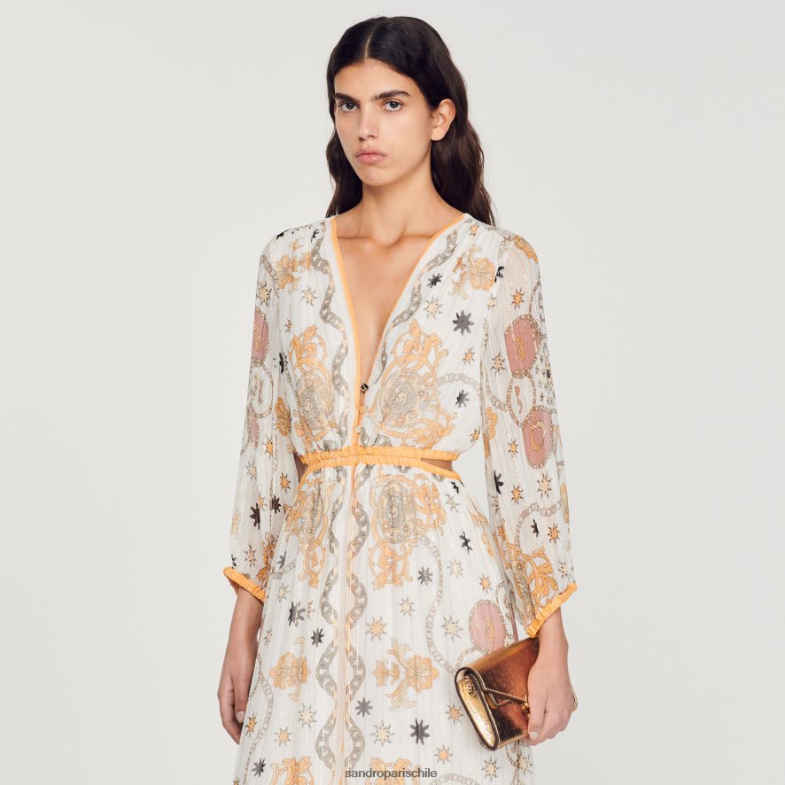 Sandro Paris vestido largo de flores crudo mujer vestir JJ402J392