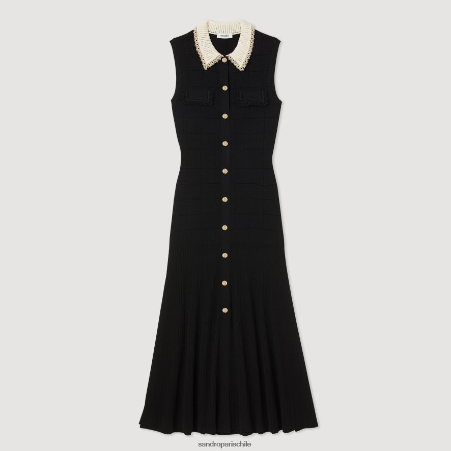 Sandro Paris vestido largo sin mangas negro mujer vestir JJ402J229